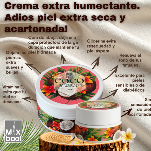 Mantequilla de coco (Crema extra humectante para piel extra seca o delicada) 50 g