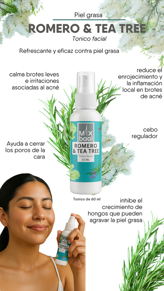 Romero & Tea Tree (Tónico Facial para cutis graso)