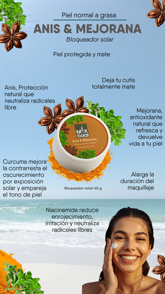 Anis & Mejorana (Bloqueador solar para cutis normal a graso)